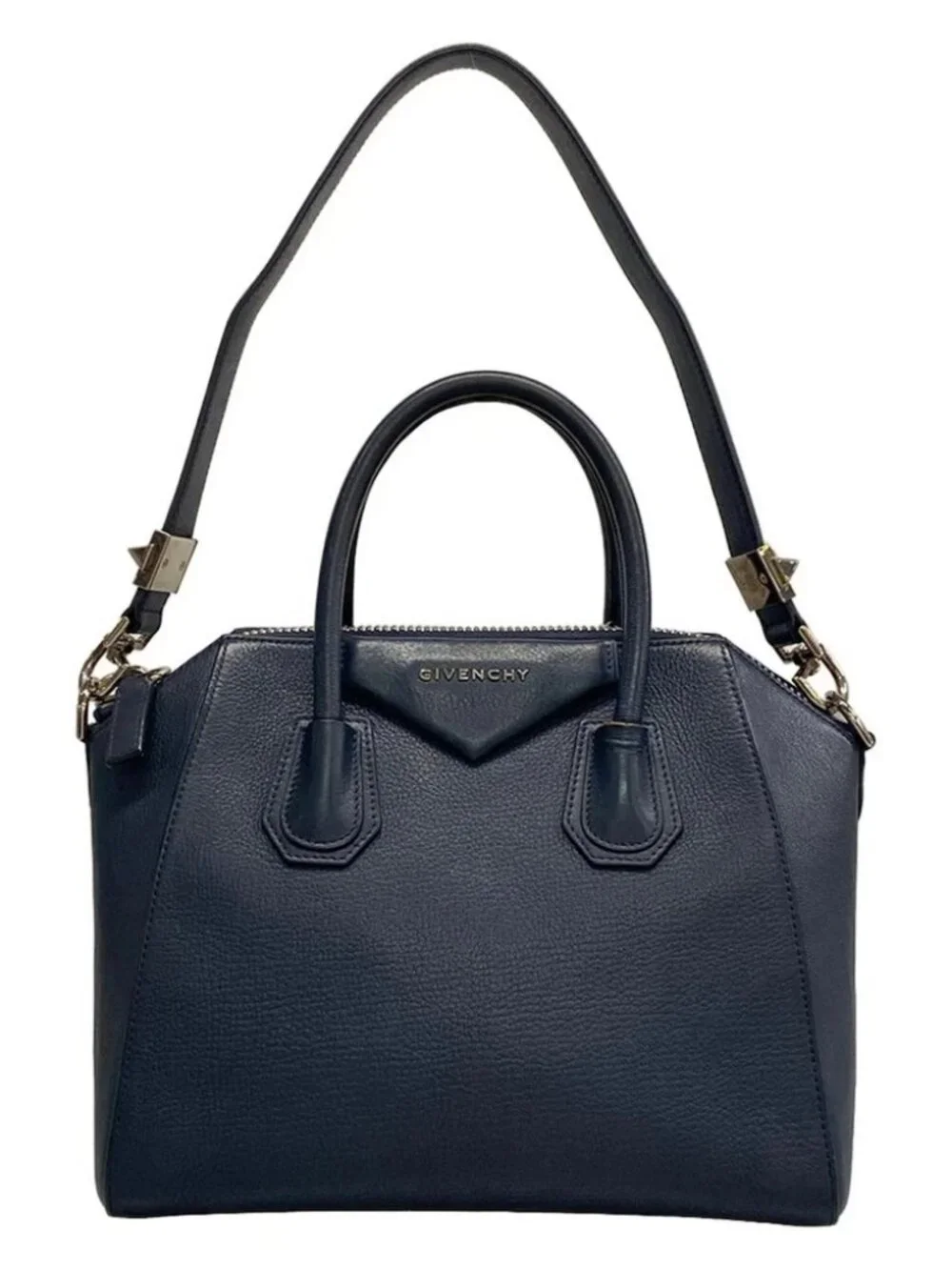 GIVENCHY Antigona Small Dark Navy Leather Shoulder Bag